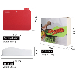 ชุดเขียงพลาสติกเกรดอาหาร 4 ชิ้น หนา 2 มม. ปลอดสาร BPA ใช้กับเครื่องล้างจานได้ พร้อมที่วาง - Product Image 6