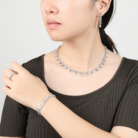 Accessoires de mariage élégants pendentif goutte d'eau déclaration Collier Simple Classique Ensemble de bijoux de mariée BN9068 Bijoux Femme Ensembl