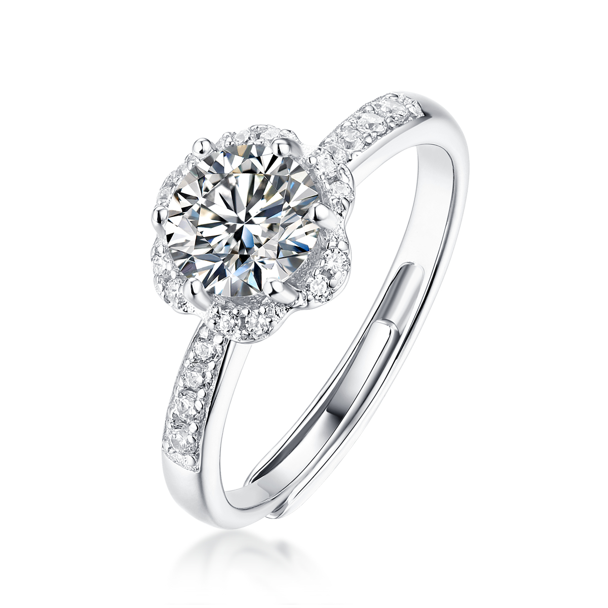 HMOIS Unique Jewelry 925 Silver Moissanite Crystal Rings Female Rings For Wedding Party
