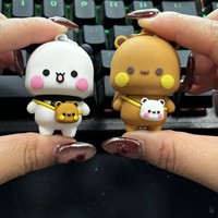 Porte-clés Panda Mignon, Poupée Kawaii Bubu Dudu, Figurine Anime, Jouet, Ornements à Suspendre pour Sac à Dos, Pendentif Mignon, Chaîne de Téléphone Portable, Vente en Gros