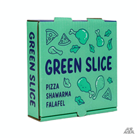 Boîte à pizza personnalisée avec logo imprimé, boîte verte en carton recyclé, impression offset, anti-écrasement, pour la vente à emporter, boîtes en vrac