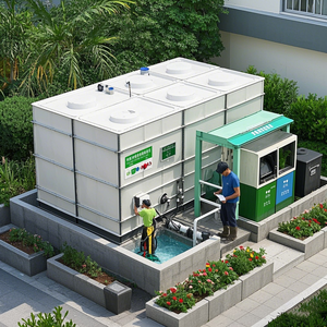 Réservoir de stockage d'eau industriel multi-tension haute pression multifonctionnel grand durable sectionnel modulaire FRP 3000L/heure 70KW - Product Image 4