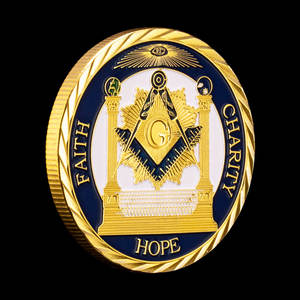 Уникальная монета из масона, позолоченная монета, символ масона, сувенирный подарок, элегантная религиозная Коллекционная памятная монета - Product Image 1