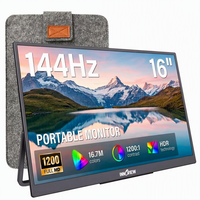 Moniteur externe ultra-fin et léger de 1,7 lb (16 pouces), sans pilote, plug-and-play, idéal pour les étudiants en classe en ligne, l'apprentissage et les études.