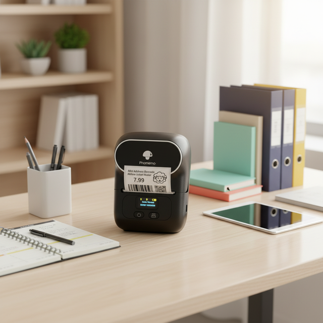 Phomemo Label Printer M110 Label Maker Barcode Printer Portable Thermal Printer for Printing Package Label Sticker Print Machine