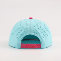 Casquette de sport personnalisée de haute qualité à 5 panneaux en jersey perforé avec logo feuille, visière plate, imperméable, pour le golf