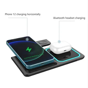 Chargeur sans fil multifonctionnel 3 en 1 de haute qualité, charge rapide, écouteurs de bureau, Station de charge de téléphone