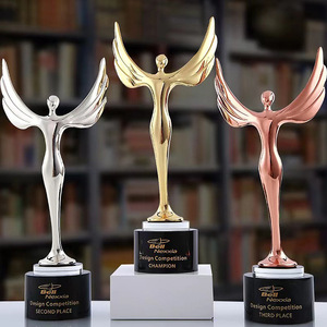 <b>Creative</b> Crystal Metal Trophy Gold Silver Bronze Engraved Figurine Office <b>Gift</b> for International Women's Day - Product Image 1