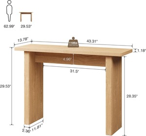 <span class=keywords><strong>Mesa</strong></span> Consola Larga y <span class=keywords><strong>Estrecha</strong></span> de Madera Natural Estilo Rústico Moderno para Entrada, Venta al por Mayor de Fábrica - Product Image 4