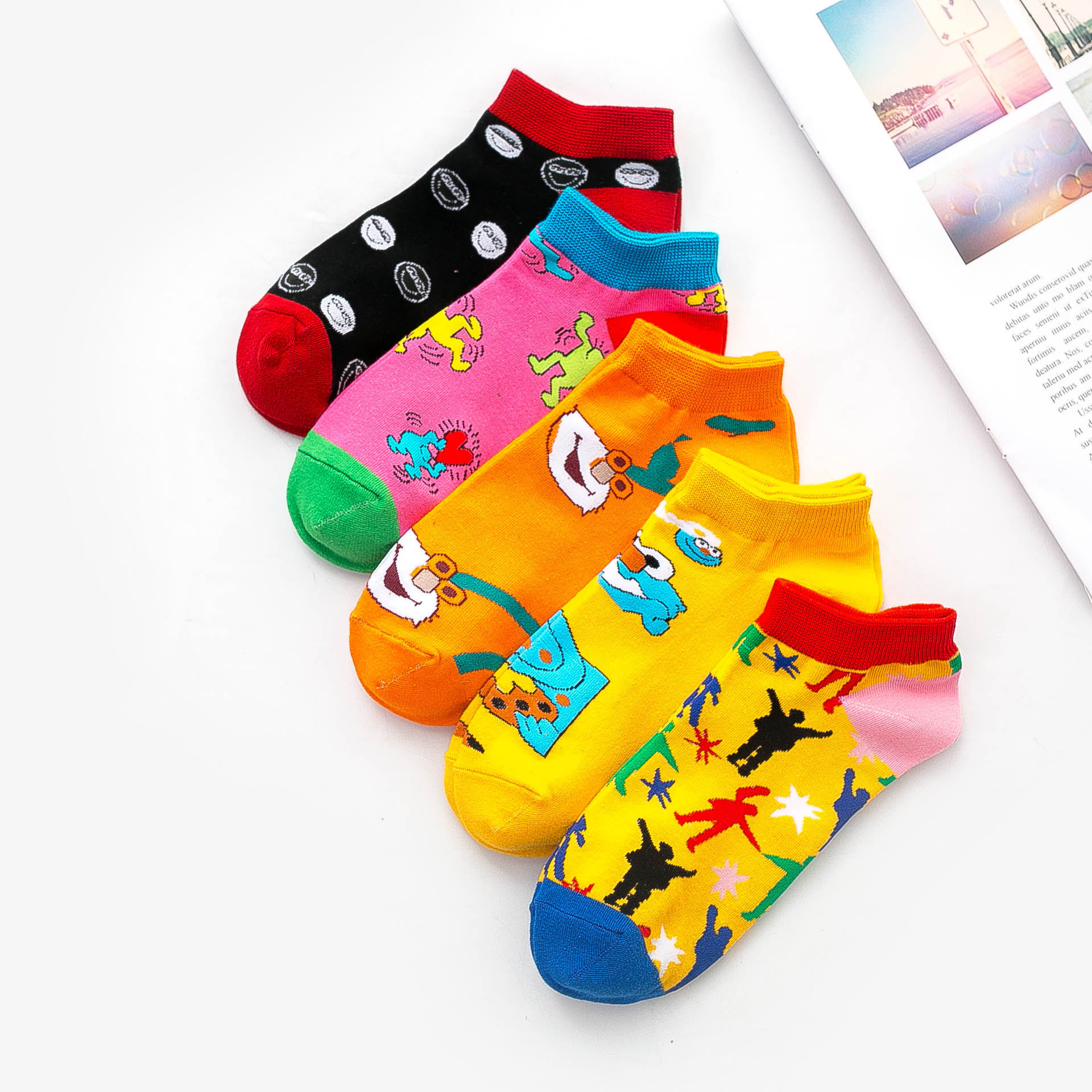 Wholesale Cotton Ankle Unisex Socks Summer Trendy Fun Short Socks Unisex Novelty Colorful Low Cut Ankle Socks