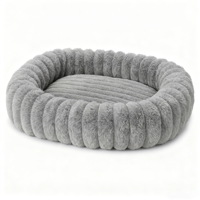 Lit pour chien orthopédique de luxe moderne personnalisé, en mousse à mémoire de forme, forme donut, durable, amovible, lavable, imperméable