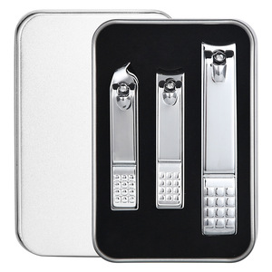 Wholesale black <b>nail</b> clipper 3-piece <b>set</b>, manicure tools, <b>nail</b> scissors, single pack, angled <b>nail</b> clippers. - Product Image 3