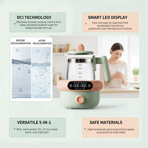Nouvelle Bouilloire Électrique Thermostatique 5-en-<span class=keywords><strong>1</strong></span> pour Préparation de Lait Maternisé, Tendance 2026, Affichage Numérique Multifonction, 1200ml, Sans BPA - Product Image 2