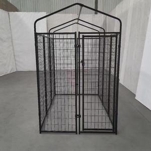Modern siyah renk ağır modüler kaynaklı Metal örgü açık ev sandık evcil hayvan kafesi köpek kulübesi köpek Run fabrika satış - Product Image 2