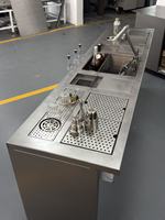 Wastafel Kerja Modern dari Baja Anti Karat dengan Saluran Pembuangan, 220-240V, Merek SIMEINO, untuk Kafe dan Restoran, Model XMN Bar-2400