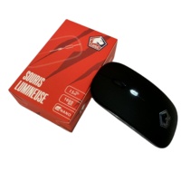 Souris rechargeable sans fil avec logo lumineux LED RVB, 100MOQ, cadeau personnalisé, mini souris sans fil ultra mince gravée avec logo d'entreprise