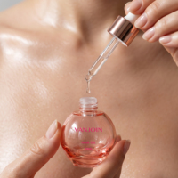 Flacon compte-gouttes en verre dépoli coloré en forme de boule 10ml 20ml 30ml 50ml pour sérum, huile de croissance capillaire et nutriments capillaires
