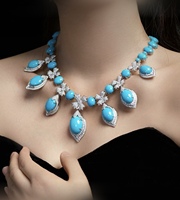 Bijoux fins sur mesure en or 18 carats avec turquoise Sleeping Beauty naturelle non traitée, certificat de gemmes inclus, qualité supérieure uniquement