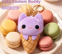 Fabricant OEM – Porte-clés en peluche personnalisé en coton PP, en forme de crème glacée, mignon et doux, unisexe, pour cadeaux d'enfants