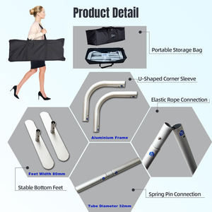 NO.1 10ft Logo personalizzato stampato evento pubblicitario Stretch Pop-up da parete espositore per fiera Banner stand in tessuto di tensione fondali - Product Image 3