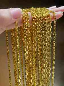 שרשרת הקישור בציר הסיטונאי זהב צהוב 1.63 מ "מ זהב טהור חבל סגנון עבור אירוסין מתנה של נשים - Product Image 4