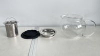 Vente en gros de théière en verre de 20oz Ensemble résistant à la chaleur Service à café et thé Théière en verre Théière en verre avec infuseur en acier inoxydable
