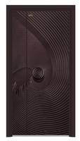 Porte d'entrée double haut de gamme en aluminium moulé, design moderne bronze métallique, cercles concentriques, résistante à l'eau, sur mesure