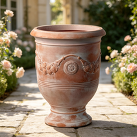 Ukiran Pola / Vas Bunga Plastik, Pot Tanaman Luar Ruangan, Vaso De Planta Para Jardim