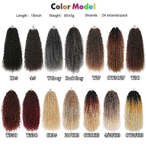 Extensions de Cheveux Synthétiques au Crochet Locs Déesse Bouclées 18-22-26 Pouces, Douces, Style River Locs - Product Image 3