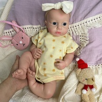 Realistische, bezaubernde Vollsilikon-Reborn-Puppe mit echter Hauttextur, Sammlerstück, 18 Zoll, offene Augen, LOULOU, kuschelig, von Künstlern handbemalt, Bebe