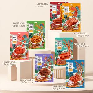 LAKEXIXI Latio Bandes épicées Snacks chinois végétaliens avec saveur parfumée Sac de nourriture séchée instantanée douce Halal Certified Sweet <span class=keywords><strong>Taste</strong></span> - Product Image 5
