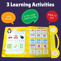 Juguete Educativo Electrónico Interactivo con Botones, Libro Electrónico con Canciones Francesas para Niños