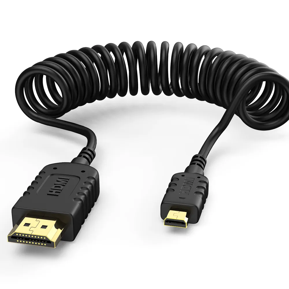 Cable Micro HDMI Resorte Espiral Cable de alambre en espiral 90cm 1,2 m HDMI en espiral