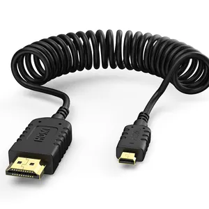 微型HDMI电缆弹簧螺旋线圈电缆90厘米1.2米线圈HDMI
