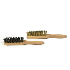 TTAKE Hand Brush Wooden Handle Steel Bristles 24 Rows <b>Abrasive</b> <b>Tool</b> - Product Image 2
