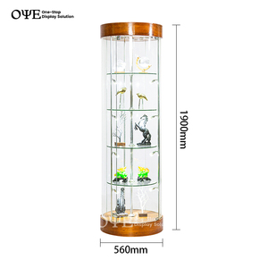 <span class=keywords><strong>Vitrine</strong></span> <span class=keywords><strong>en</strong></span> <span class=keywords><strong>verre</strong></span> tour ronde personnalisée avec spot lumineux - Product Image 3