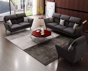 Set sofa rumah kantor 1 + 2 + 3 gaya Amerika furnitur ruang tamu bagian sofa kain kulit pu - Product Image 4