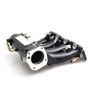 Colector de Admisión para Honda Civic Serie D D16 D15 1988-2000, Aleación de Aluminio, Negro Plateado, con Junta - Product Image 2