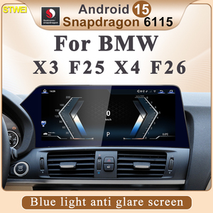 Écran anti-reflet STWEI Android 15 bleu anti-lumière bleue, compatible avec BMW X3 F25 X4 F26, CarPlay sans fil, système multimédia automobile AUTO - Product Image 2
