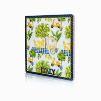 Sous-verre carré en céramique GERADA OEM 10,8 cm, motif plage océanique, écologique, impression UV sublimation, magnifique