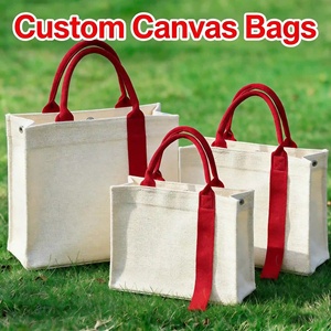 <b>Plain</b> Blank <b>Canvas</b> Grocery Heavy Duty Cotton Tote Reusable Shopping Bag With Thick Rope Handle Bulk Custom Printing - Product Image 3