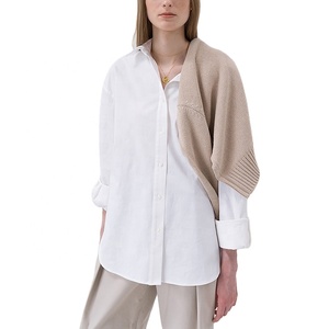 <span class=keywords><strong>Camicia</strong></span> e camicette da <span class=keywords><strong>donna</strong></span> di cotone di moda MANNI <span class=keywords><strong>camicia</strong></span> e camicette di cotone maniche lunghe su taglie nere - Product Image 4