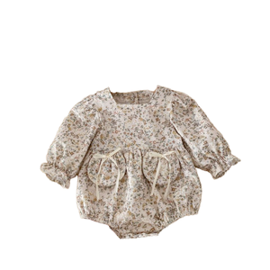 Angou Automne Printemps Toddler Girls Long Sleeve Body Infant Flower Printing Romper Cotton Newborn Baby Clothes - Product Image 1