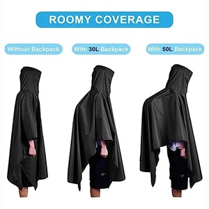 <span class=keywords><strong>Poncho</strong></span> Impermeabile 3-in-1 Portatile in Poliestere Sottile con Cappuccio e Maniche per Tutte le Stagioni, Campeggio, Ciclismo e Copertura Tenda - Product Image 4