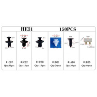 150 pièces de clips de fixation automobile, clips de fixation pour pare-chocs, rivets, attaches de garniture de porte, clips de fixation pour voiture
