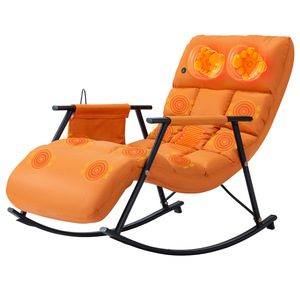 Rocking Massage Chair Full Body <b>Vibration</b> Orange Grey Home Recliner Sofa Chair - Product Image 2
