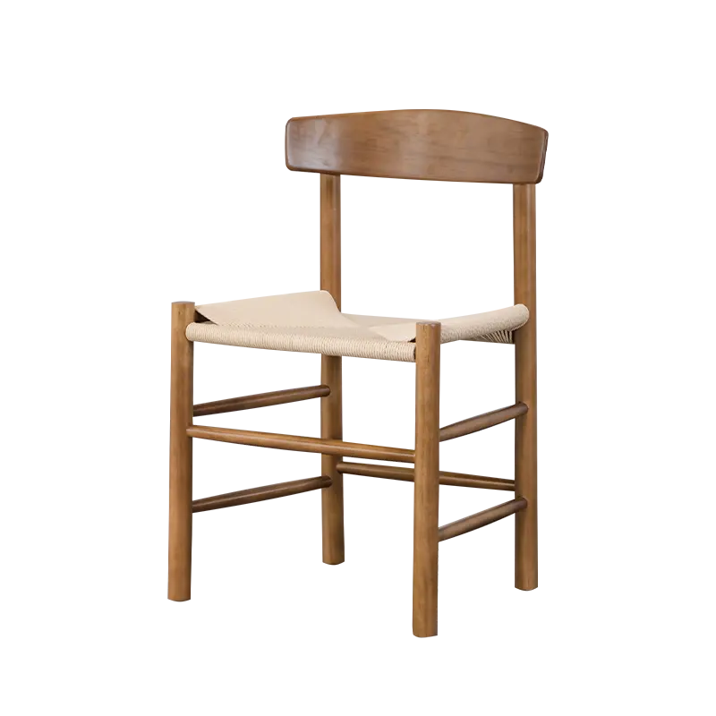 Gran oferta, silla de comedor de madera de estilo moderno personalizada, cordón tejido de madera maciza de roble, reposabrazos de Hotel, sillas de restaurante