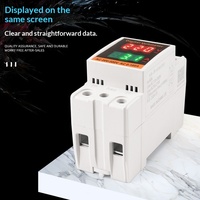 Meteran Arus Tegangan AC Tipe Rel Buatan Zhejiang, Meteran Elektronik Fasa Tunggal Layar Ganda, Kotak Distribusi