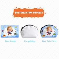 Bolsa de Monedas Personalizada con Cremallera Semicircular, Estilo Dibujos Animados, de Poliéster, con Imagen Personalizada, Mini Bolsa de Cosméticos, Bolsa de Viaje