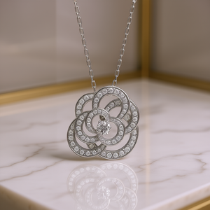 Collar de Diamantes T0028, Plata, Corte Brillante Redondo, Diamantes Naturales Certificados por GIA, Joyería de Moda para Uso Diario de Mujer - Product Image 2